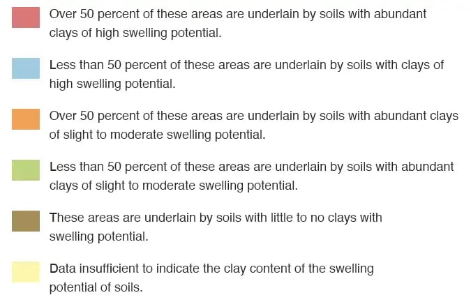 US Expansive Soil Map key